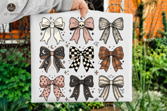 Halloween Coquette Bow PNG, Spooky Ghost Pumpkin Witch PNG Product Image 1