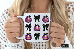 Purple Halloween Coquette Bows PNG | Halloween PNG Product Image 2