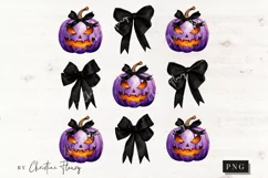 Purple Halloween Coquette Bows PNG | Halloween PNG Product Image 4
