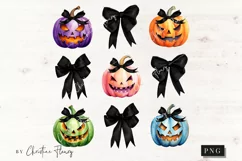 Rainbow Halloween Coquette Bows PNG | Halloween PNG Product Image 4