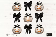 White Halloween Coquette Bows PNG | Halloween PNG Product Image 4
