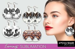 Halloween Coquette Bow Round Earrings Sublimation Product Image 1