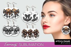 Halloween Coquette Bow Round Earrings Sublimation Product Image 1