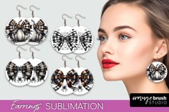 Halloween Coquette Bow Round Earrings Sublimation Product Image 1