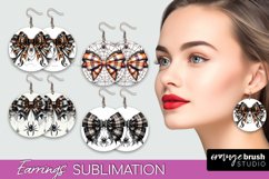 Halloween Coquette Bow Round Earrings Sublimation Product Image 1