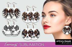 Halloween Coquette Bow Round Earrings Sublimation Product Image 1