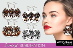Halloween Coquette Bow Round Earrings Sublimation Product Image 1