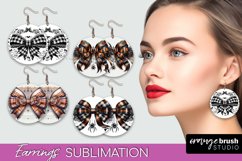 Halloween Coquette Bow Round Earrings Sublimation Product Image 1