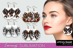 Halloween Coquette Bow Round Earrings Sublimation Product Image 1