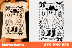 Coquette Halloween Frame SVG | Ghost Cowboy Clipart Product Image 1