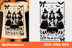 Coquette Halloween Frame SVG | Witch Cauldron Clipart Product Image 1