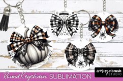 Halloween Coquette Bow Keychain Sublimation Product Image 1