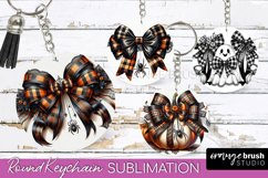 Halloween Coquette Bow Keychain Sublimation Product Image 1