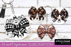 Halloween Coquette Bow Keychain Sublimation Product Image 1