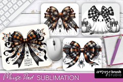 Halloween Coquette Bow Mouse Pad Sublimation Product Image 1