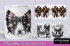 Halloween Coquette Mug Wrap - Coquette Bow Mug Sublimation Product Image 1