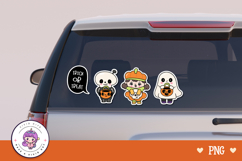 Halloween Stickers PNG Kawaii Clipart Cute Ghost Cat Pumpkin Product Image 2