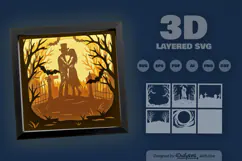 Halloween Couple of Death Layered SVG Product Image 1