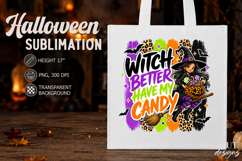 Kawaii witch riding a broom Halloween candy bucket Product Image 2