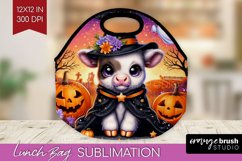 Halloween Cow Lunch Bag - Cute Cow Lunch Bug PNG Sublimation Product Image 1