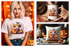 cow autumn pumpkins png, halloween cow clipart, fall cow sublimation design, spooky farmhouse cow illustration, autumn leaves halloween png, halloween cow sublimation, farmhouse halloween clipart, halloween png for cricut, autumn cow pumpkin design, hallo