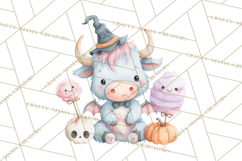 Halloween Highland Cow Clipart PNG, Cute Cow Png Product Image 2