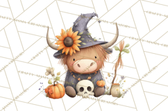 Halloween Highland Cow Clipart PNG, Cute Cow Png Product Image 2