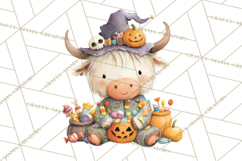 Halloween Highland Cow Clipart PNG, Cute Cow Png Product Image 3
