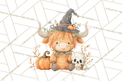 Halloween Highland Cow Clipart PNG, Cute Cow Png Product Image 2