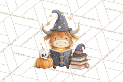 Halloween Highland Cow Clipart PNG, Cute Cow Png Product Image 3