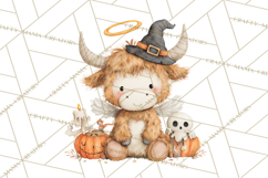 Halloween Highland Cow Clipart PNG, Cute Cow Png Product Image 2