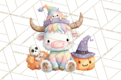 Halloween Highland Cow Clipart PNG, Cute Cow Png Product Image 2
