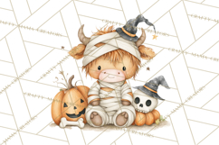 Halloween Highland Cow Clipart PNG, Cute Cow Png Product Image 2