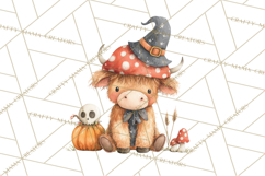 Halloween Highland Cow Clipart PNG, Cute Cow Png Product Image 4