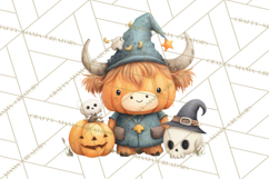 Halloween Highland Cow Clipart PNG, Cute Cow Png Product Image 2