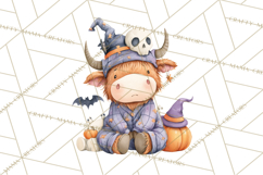 Halloween Highland Cow Clipart PNG, Cute Cow Png Product Image 2