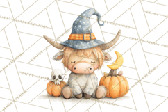 Halloween Highland Cow Clipart PNG, Cute Cow Png Product Image 2