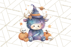 Halloween Highland Cow Clipart PNG, Cute Cow Png Product Image 3