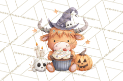 Halloween Highland Cow Clipart PNG, Cute Cow Png Product Image 4