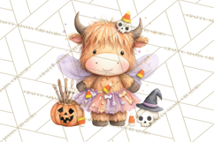 Halloween Highland Cow Clipart PNG, Cute Cow Png Product Image 2