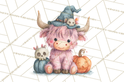 Halloween Highland Cow Clipart PNG, Cute Cow Png Product Image 3