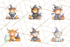 Halloween Highland Cow Clipart PNG Product Image 7