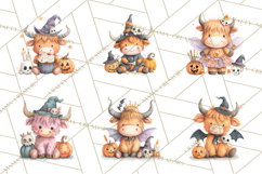 Halloween Highland Cow Clipart PNG Product Image 9