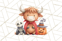 Halloween Highland Cow Clipart PNG, Cute Cow Png Product Image 2