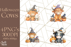 Halloween Highland Cow Clipart PNG, Cute Cow Png Product Image 1