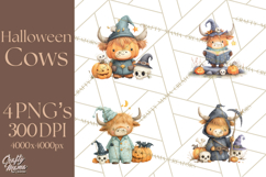 Halloween Highland Cow Clipart PNG, Cute Cow Png Product Image 1
