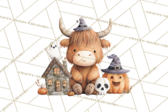 Halloween Highland Cow Clipart PNG, Cute Cow Png Product Image 5