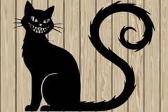 Halloween creepy cat stencil silhouette SVG Product Image 1