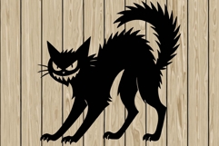 Halloween creepy cat stencil silhouette SVG Product Image 1