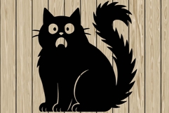 Halloween creepy cat stencil silhouette SVG Product Image 1